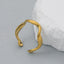 Retro Minimalist 18k Gold Plated Titanium Steel Wave Ring