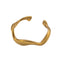 Retro Minimalist 18k Gold Plated Titanium Steel Wave Ring