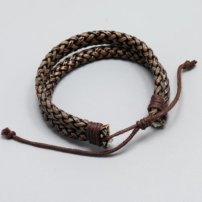 Retro Woven Leather Bracelet - Harajuku Style Men's Jewelry