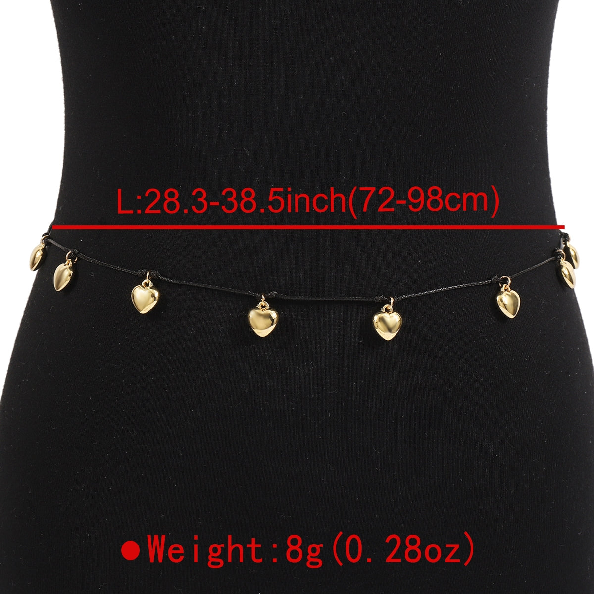 Rock Punk Heart Pendant Wax Line Women's Chain Belt