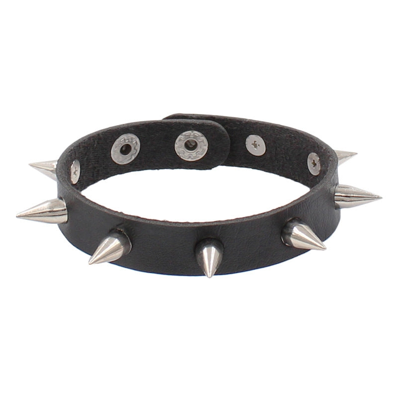 Rock Punk Style Spiked PU Leather Unisex Wristband Bracelet