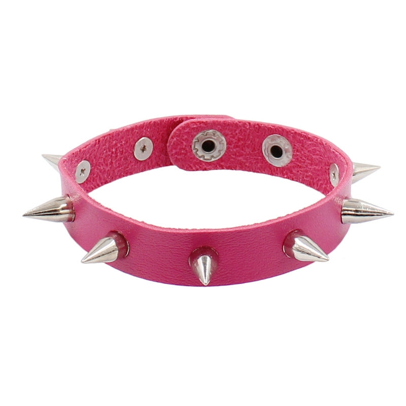 Rock Punk Style Spiked PU Leather Unisex Wristband Bracelet