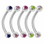 Rock Streetwear Stainless Steel Rhinestone Inlay Tongue and Eyebrow Piercing Jewelry