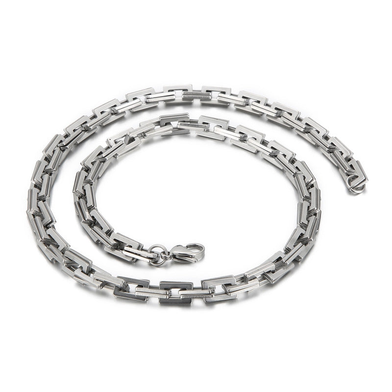 Rock Streetwear Geometric Titanium Steel Bracelets Necklace