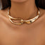 Roman Geometric Alloy Punk Choker Necklace for Women