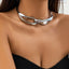 Roman Geometric Alloy Punk Choker Necklace for Women