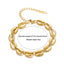 Roman Style 18K Gold Hollow Shell Stainless Steel Bracelet for Women