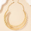 Roman Style Geometric Metal Double Layer Women's Choker Necklace