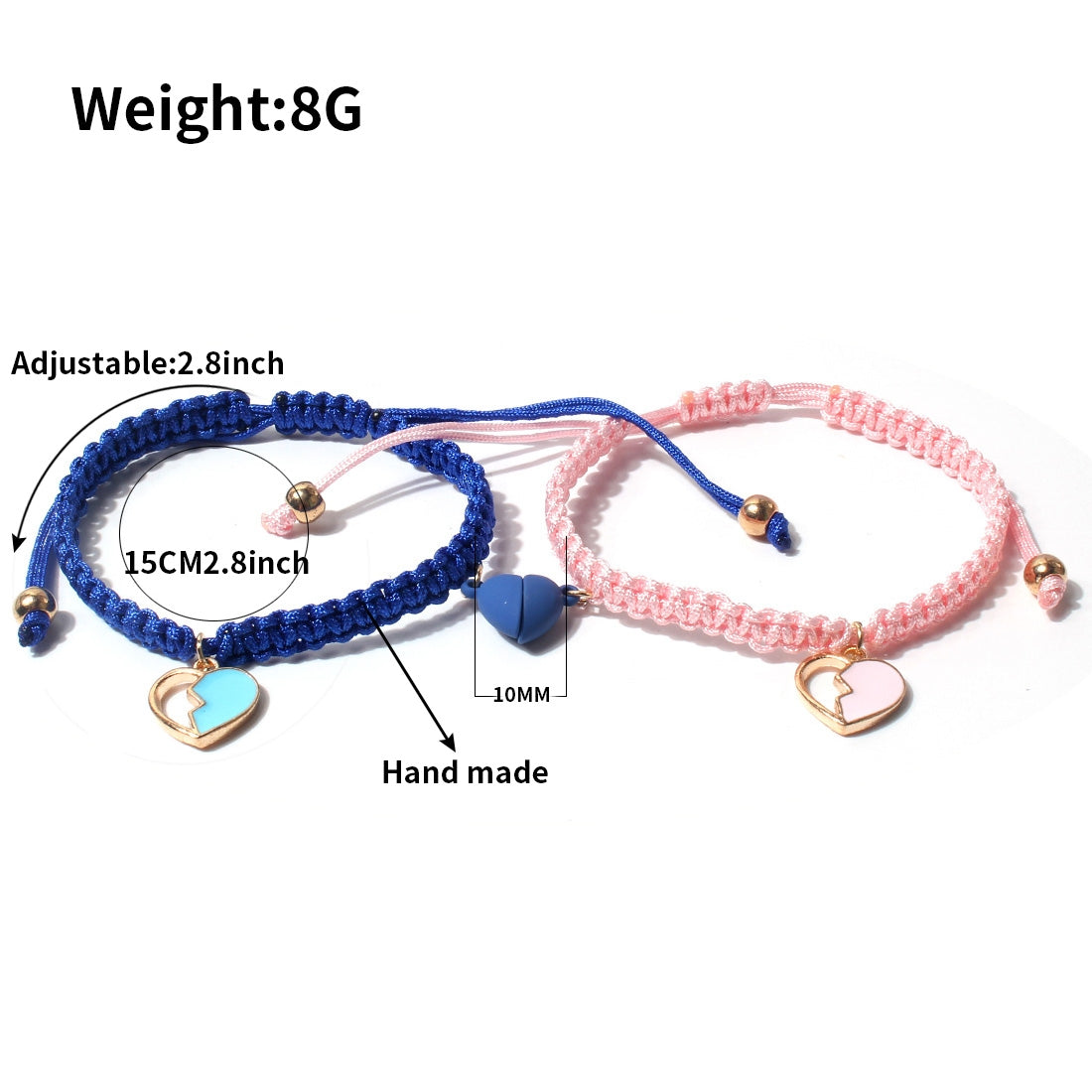 Romantic Heart Shape Unisex Adjustable Couple Bracelets