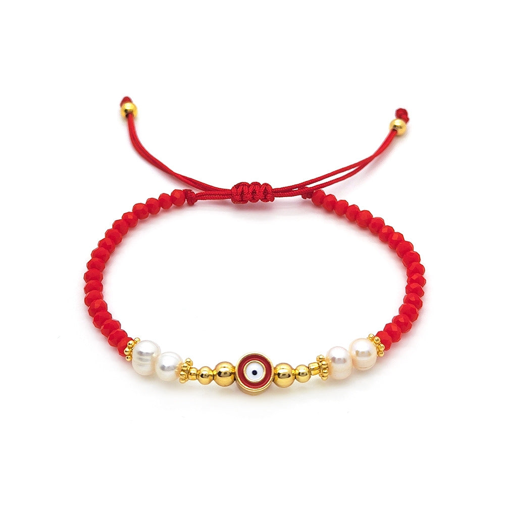 Romantic Heart Crystal & Evil Eye Beaded Women's Bracelets Set