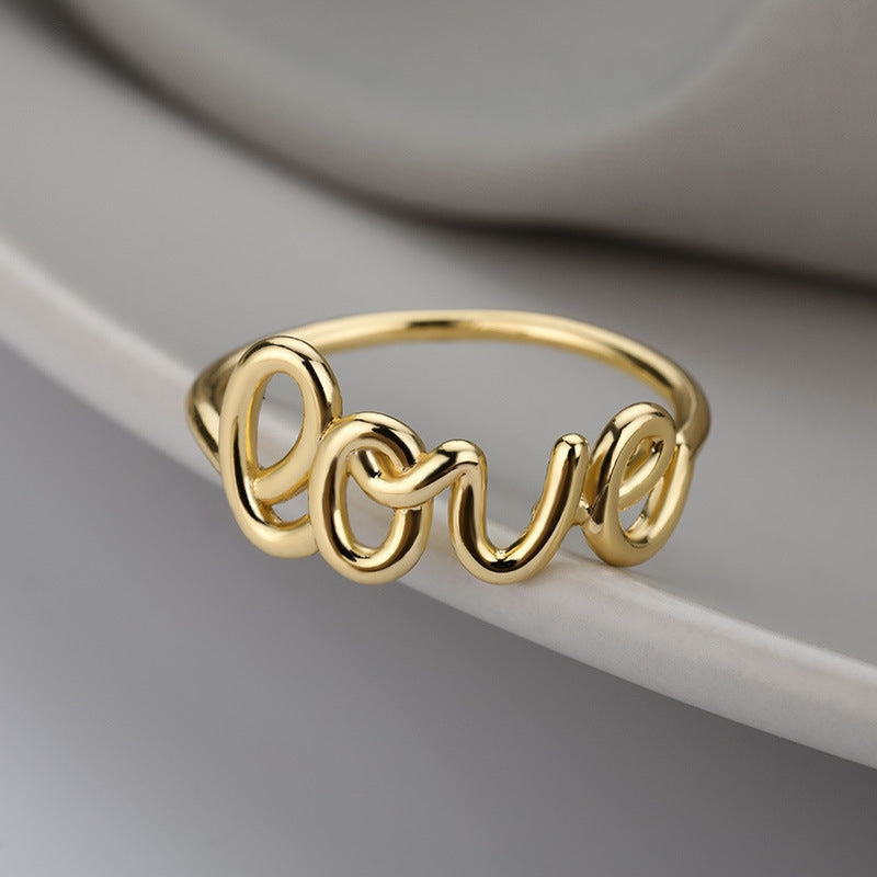 Romantic Love Letter Couple Rings - Copper Plated Adjustable Band