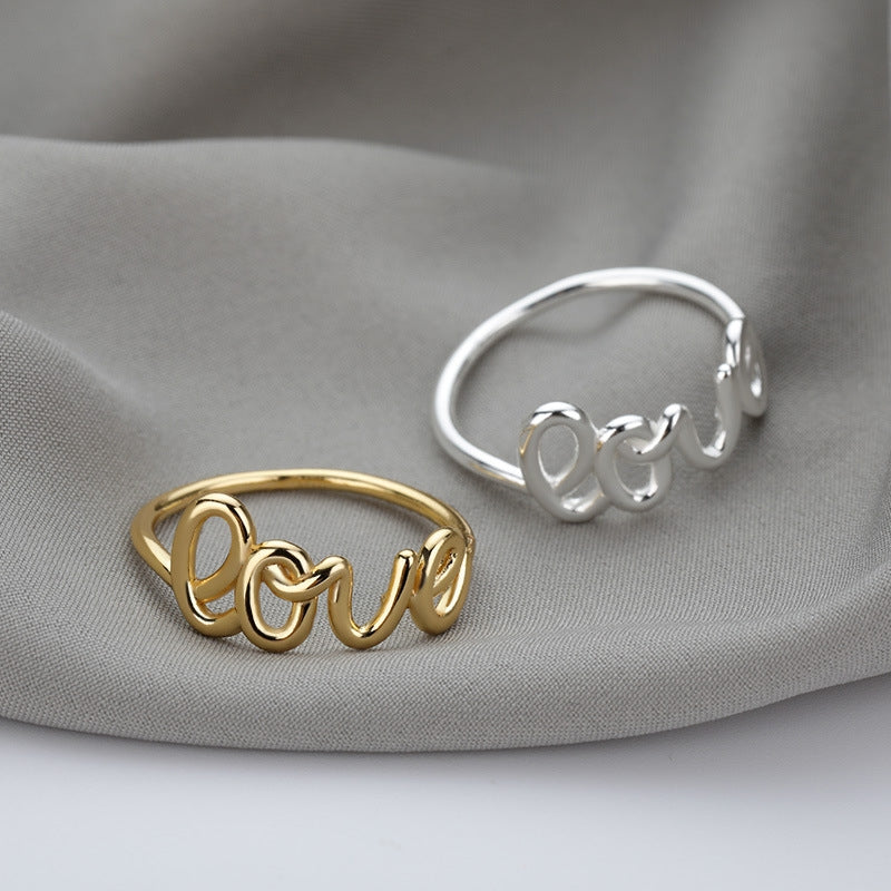 Romantic Love Letter Couple Rings - Copper Plated Adjustable Band