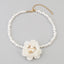 Romantic Vintage Camellia Pearl Beaded Women's Choker Necklace