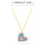 Romantic Heart Shape 18k Gold Plated Enamel Pendant Necklace