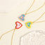 Romantic Heart Shape 18k Gold Plated Enamel Pendant Necklace