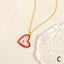 Romantic Heart Shape 18k Gold Plated Enamel Pendant Necklace