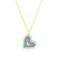 Romantic Heart Shape 18k Gold Plated Enamel Pendant Necklace