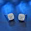 Romantic Geometric Square Sterling Silver Moissanite Stud Earrings