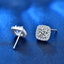 Romantic Geometric Square Sterling Silver Moissanite Stud Earrings