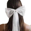 Romantic Pearl Bow Knot Gauze Hair Clip for Weddings