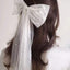 Romantic Pearl Bow Knot Gauze Hair Clip for Weddings