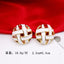 Vintage Round Hollow Glaze Drop Silver Ear Clip Stud Earrings