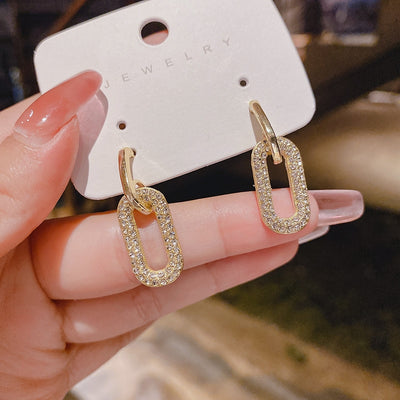 S925 Silver Needle Korean Style Diamond Earrings Fashion Statement Jewelry