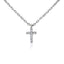 S925 Sterling Silver Diamond Cross Pendant Necklace for Women