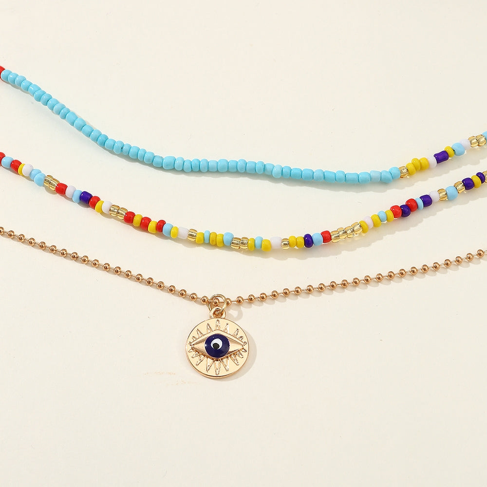 Colorful Beaded Evil Eye Women's Chain Belt Body Accessory