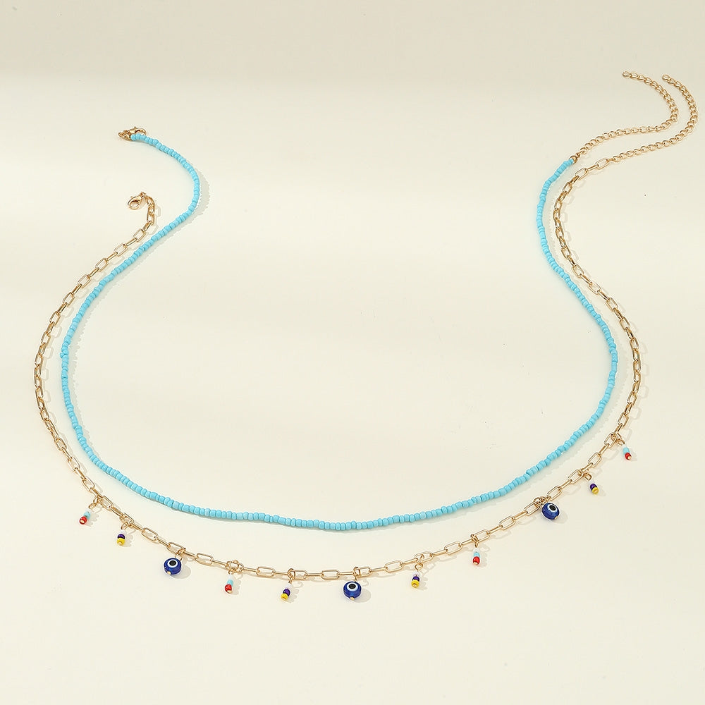 Colorful Beaded Evil Eye Women's Chain Belt Body Accessory