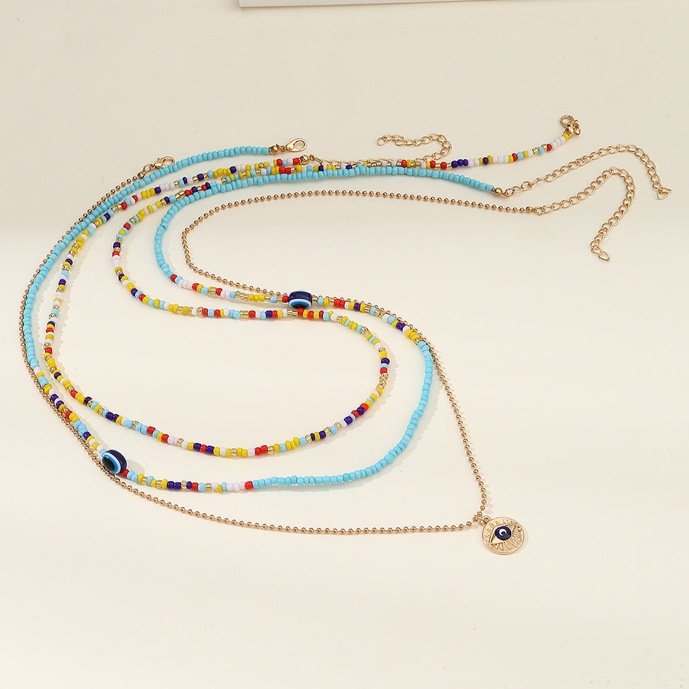 Colorful Beaded Evil Eye Women's Chain Belt Body Accessory