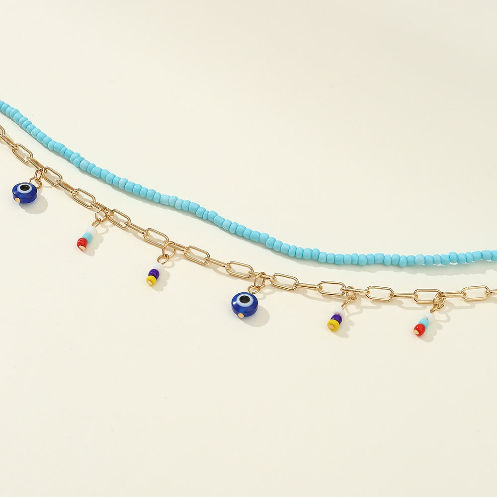 Colorful Beaded Evil Eye Women's Chain Belt Body Accessory