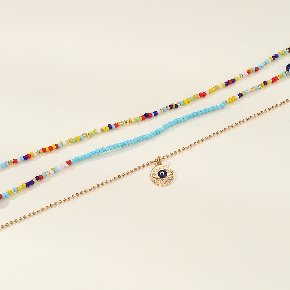 Colorful Beaded Evil Eye Women's Chain Belt Body Accessory