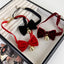 Elegant Velvet Bow Knot Choker Necklace with Bell Charm