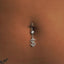 Modern Style Rhinestone Inlay Stainless Steel Belly Ring Body Chain