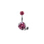 Butterfly Heart Zircon Inlay Stainless Steel Belly Ring Set