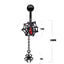 Gothic Heart Bat Spider Web Zircon Belly Ring Stainless Steel Silver Plated