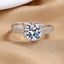 Shiny Geometric Zircon Inlay Open Ring with Moissanite Star Queen Design