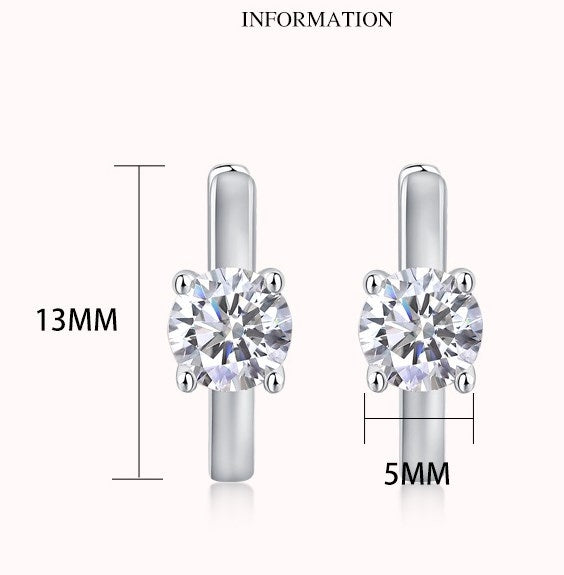 Shiny Geometric Moissanite 18k Gold Plated Sterling Silver Earrings