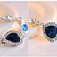 Shiny Heart Crystal Women's Bracelet - Korean Style Ocean Heart Design