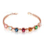 Shiny Oval Copper Plated Inlay Tourmaline Gemstone Bracelet