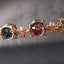 Shiny Oval Copper Plated Inlay Tourmaline Gemstone Bracelet