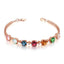 Shiny Oval Copper Plated Inlay Tourmaline Gemstone Bracelet