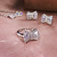 Simple Bow Zircon Jewelry Set - Platinum Plated Women's Accessories