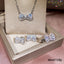 Simple Bow Zircon Jewelry Set - Platinum Plated Women's Accessories