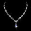 Royal Blue Rhinestone Horse Eye Earrings and Necklace Set