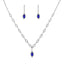 Royal Blue Rhinestone Horse Eye Earrings and Necklace Set