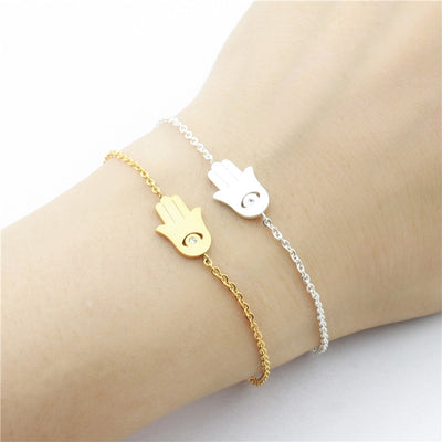 Simple Crystal Magic Eye Stainless Steel Bracelet for Women