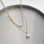 Simple Double-Layer Pearl Choker Necklace