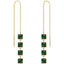 Emerald Geometric Long Tassel Earrings 925 Silver